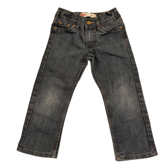 Levi's Other - Levis 511 Slim Jeans Toddler Boys Size 3T Gray Dark Wash Adjustable Waist Denim